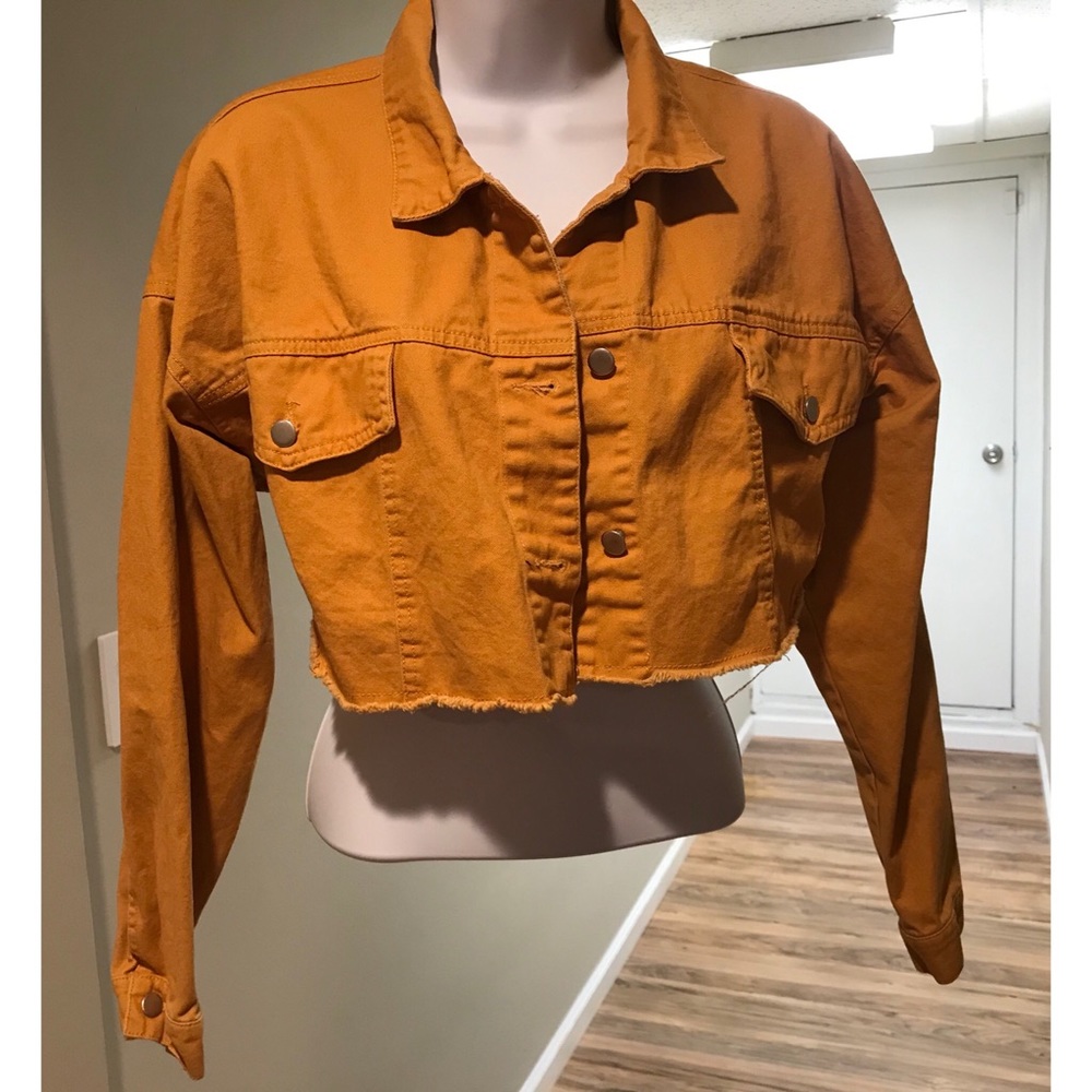 Mustard Color Cropped Jacket.